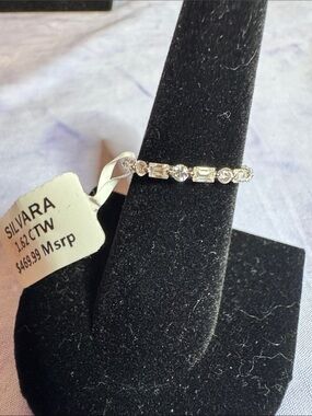 925 Silver & 1.62 CTW Moissanite Band Ring